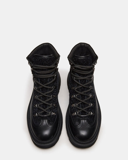 YOSEMITE Black Multi Lace-Up Lug Men's Ankle Boot | Steve Madden