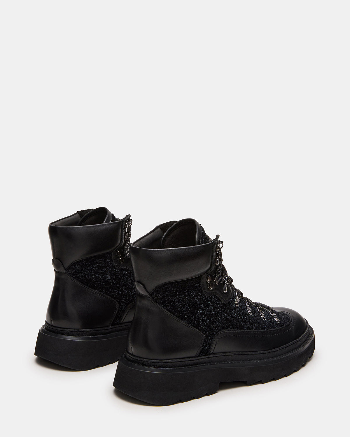YOSEMITE Black Multi Lace-Up Lug Men's Ankle Boot | Steve Madden
