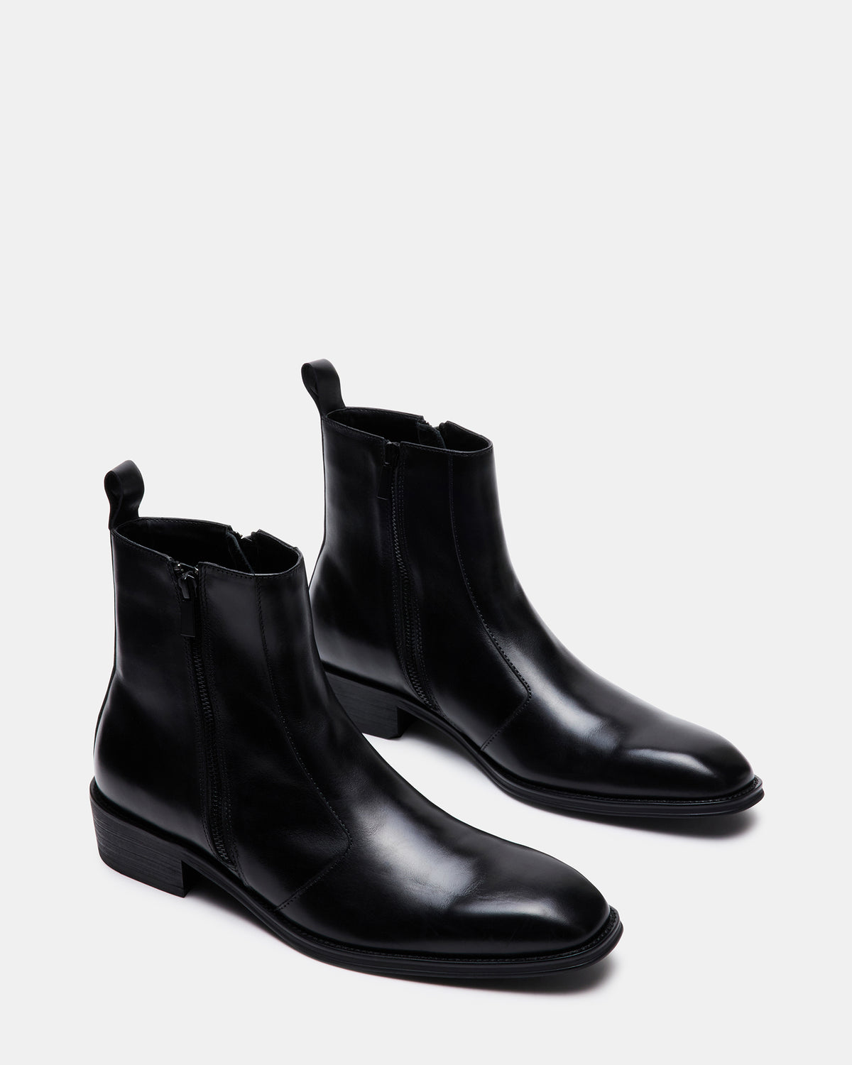 HAYNES Black Leather Men's Ankle Boot | Steve Madden