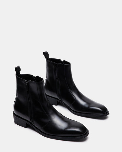 HAYNES Black Leather Men's Ankle Boot | Steve Madden