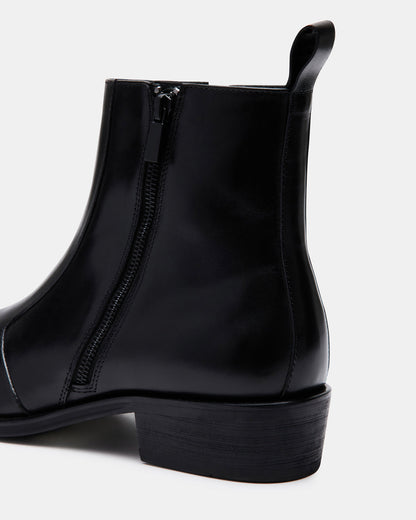 HAYNES Black Leather Men's Ankle Boot | Steve Madden