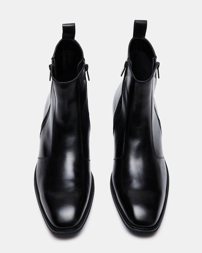 HAYNES Black Leather Men's Ankle Boot | Steve Madden