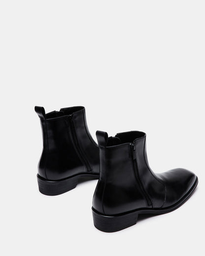 HAYNES Black Leather Men's Ankle Boot | Steve Madden