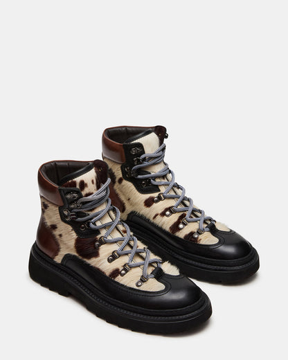 YOSEMITE Brown Multi Lace-Up Lug Men's Ankle Boot | Steve Madden