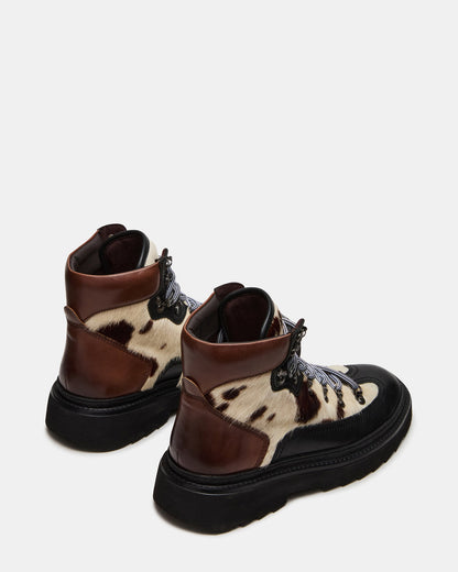 YOSEMITE Brown Multi Lace-Up Lug Men's Ankle Boot | Steve Madden