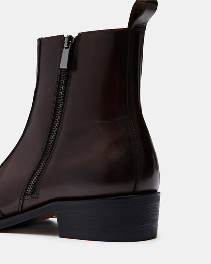 HAYNES Brown Leather Men's Ankle Boot | Steve Madden