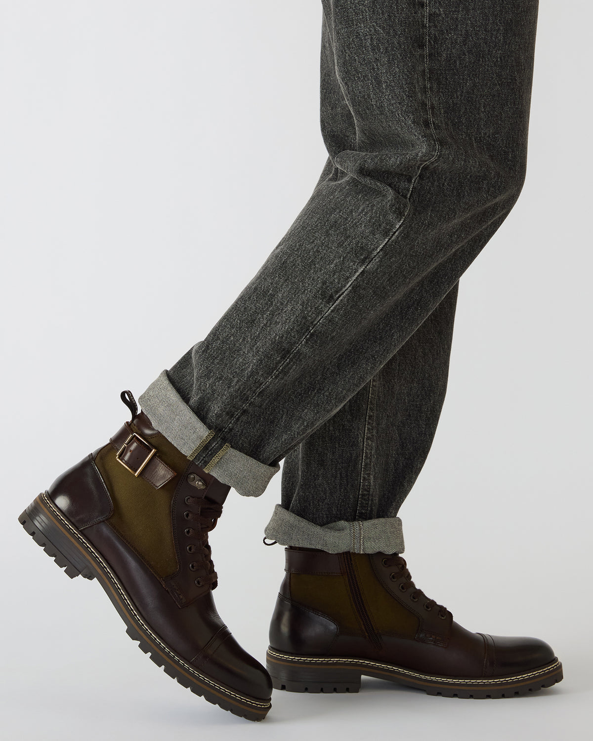 REID Dark Brown Lace-Up Lug Men's Ankle Boot | Steve Madden