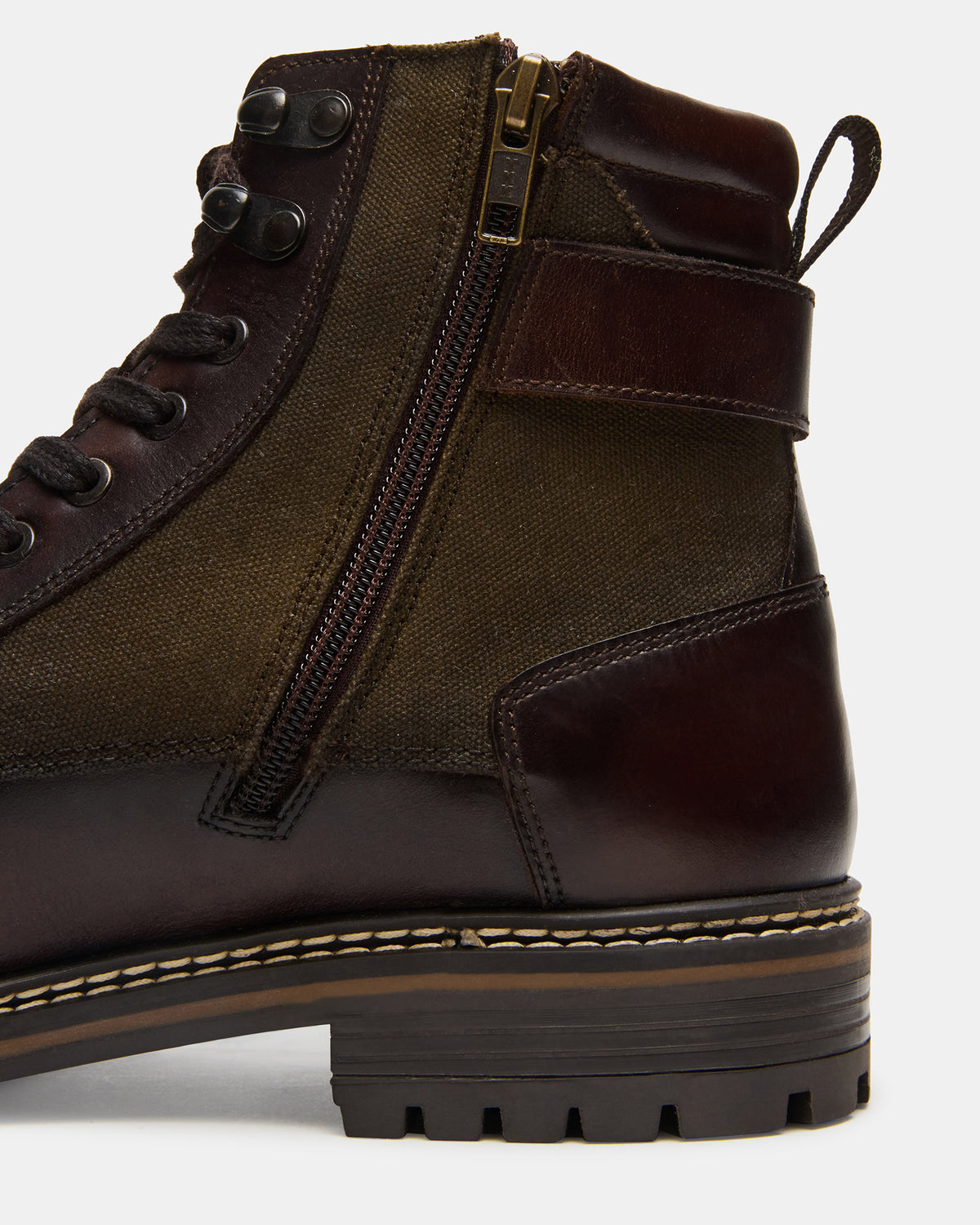 REID Dark Brown Lace-Up Lug Men's Ankle Boot | Steve Madden