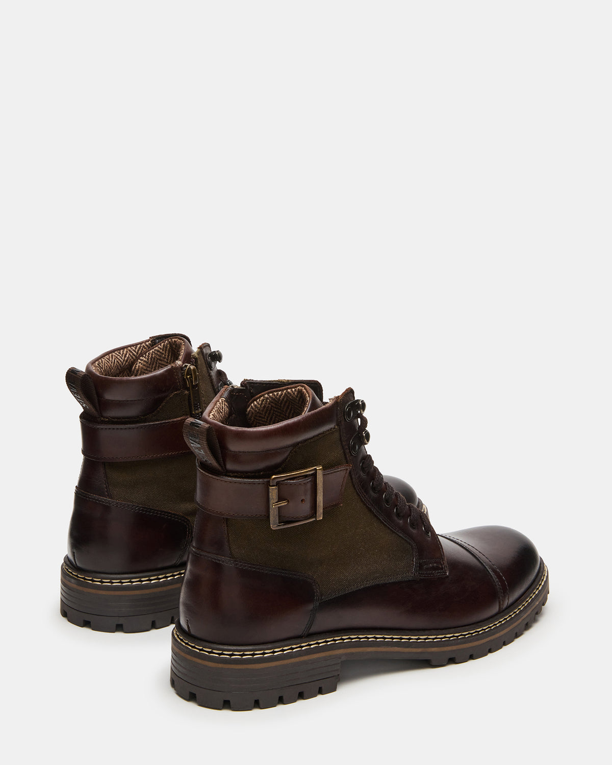 REID Dark Brown Lace-Up Lug Men's Ankle Boot | Steve Madden