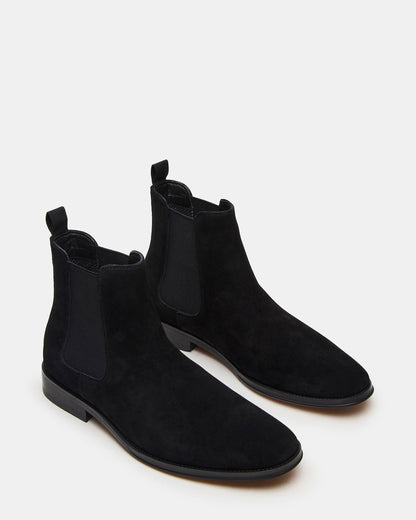 ALDAIR Black Suede Chelsea Men's Ankle Boot | Steve Madden