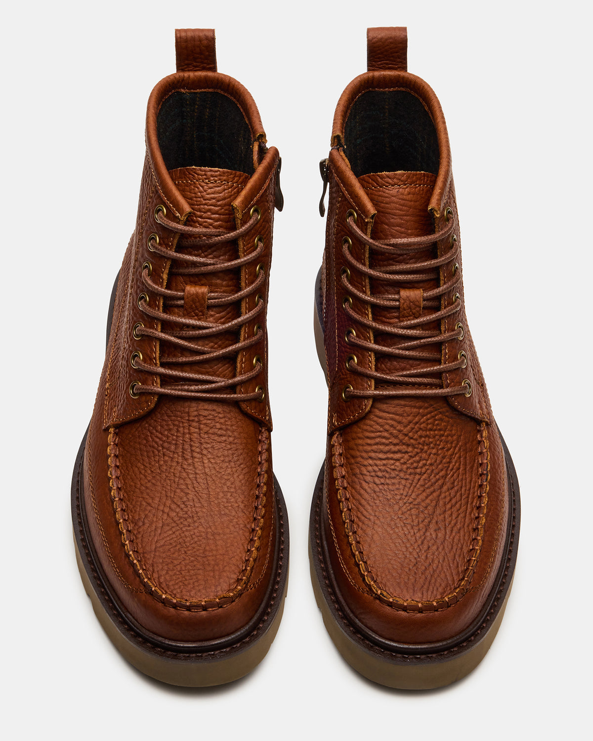 DAEL Brown Leather Lace-Up Men's Ankle Boot | Steve Madden