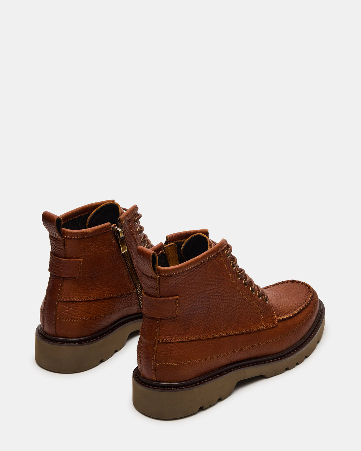 DAEL Brown Leather Lace-Up Men's Ankle Boot | Steve Madden