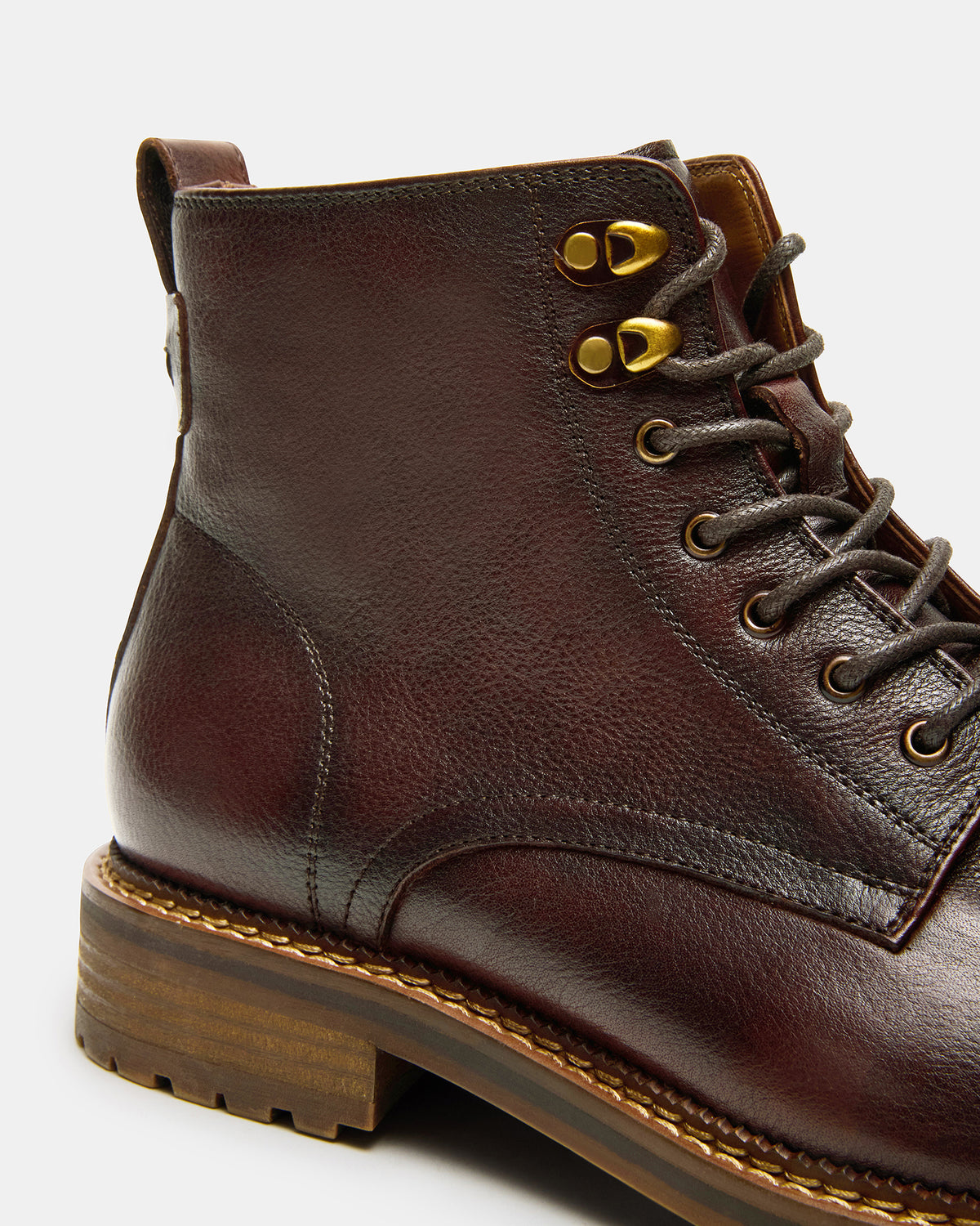NOBY Brown Leather Men's Lace-Up Ankle Boot | Steve Madden