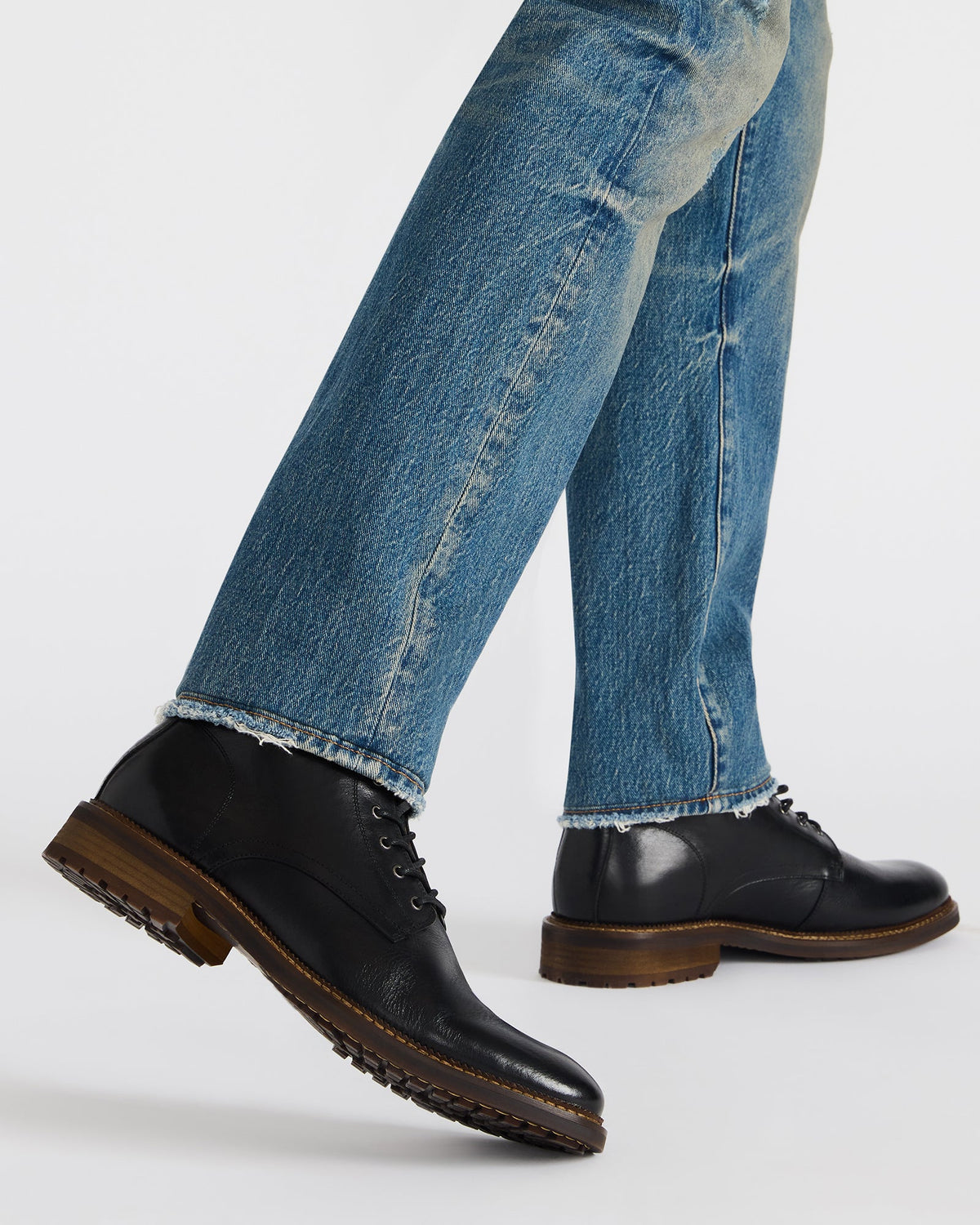 NOBY Black Leather Men's Lace-Up Ankle Boot | Steve Madden