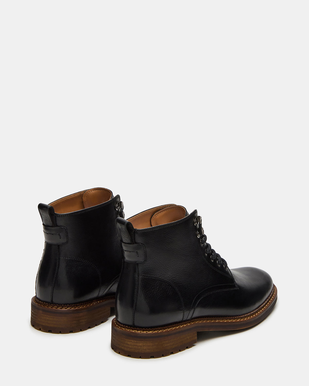 NOBY Black Leather Men's Lace-Up Ankle Boot | Steve Madden