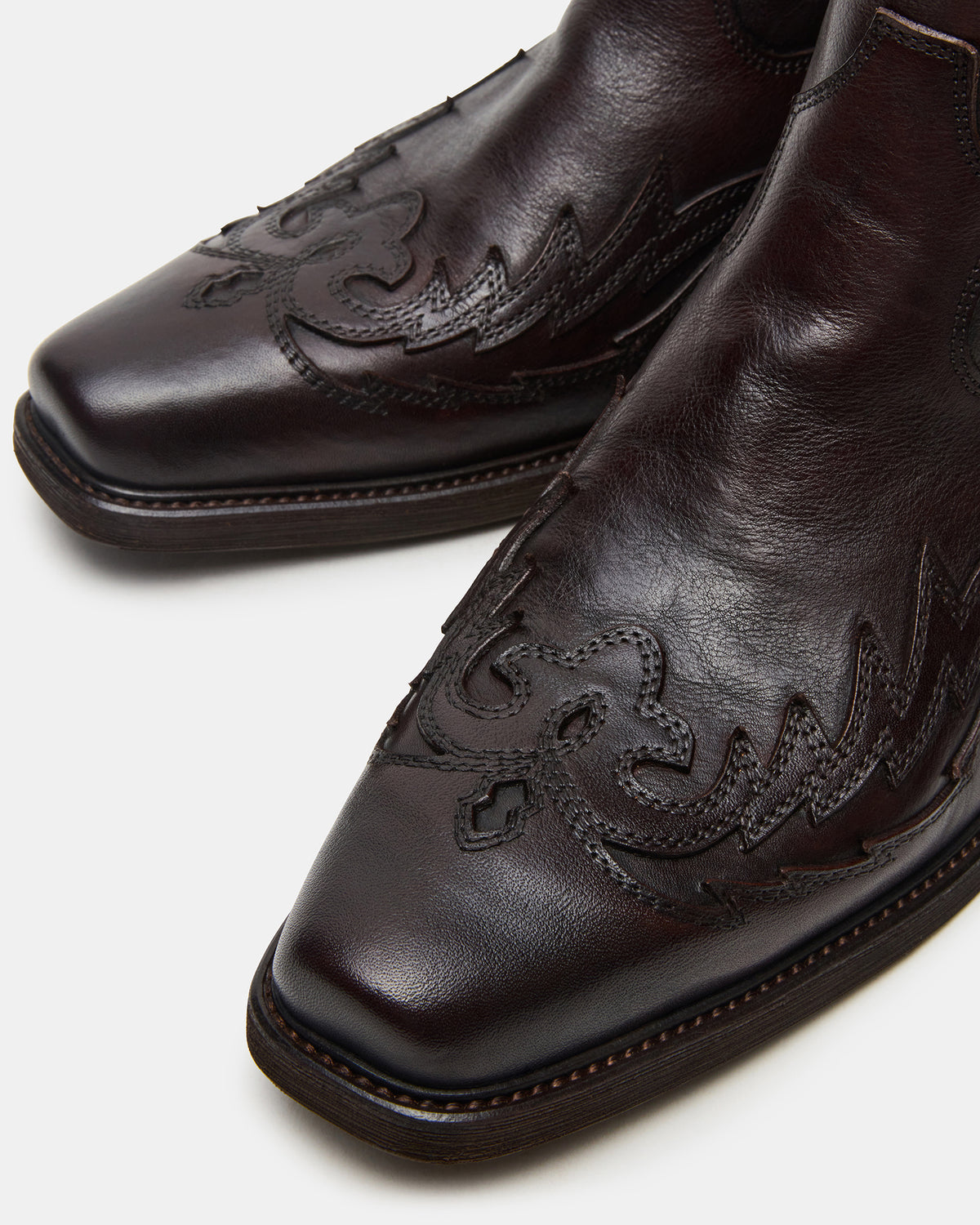 SANTANA Dark Brown Western Men's Ankle Boot | Steve Madden
