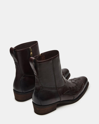 SANTANA Dark Brown Western Men's Ankle Boot | Steve Madden