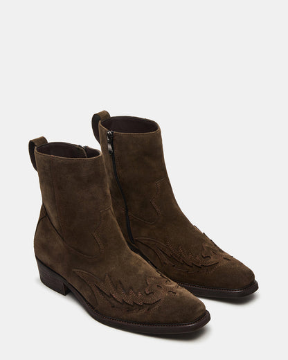 SANTANA Green Olive Western Men's Ankle Boot | Steve Madden