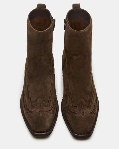 SANTANA Green Olive Western Men's Ankle Boot | Steve Madden