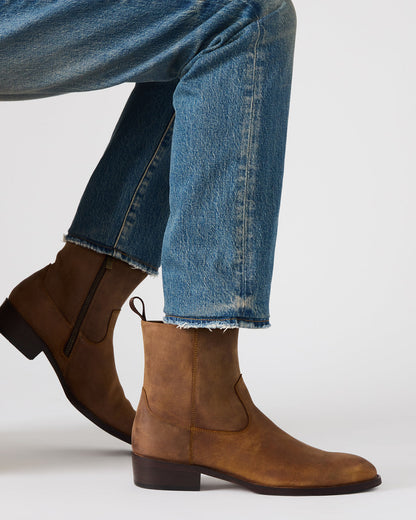 HENDRIK Tan Leather Men's Ankle Boot | Steve Madden