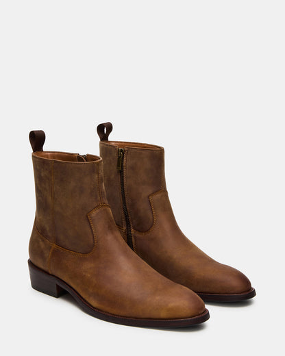 HENDRIK Tan Leather Men's Ankle Boot | Steve Madden