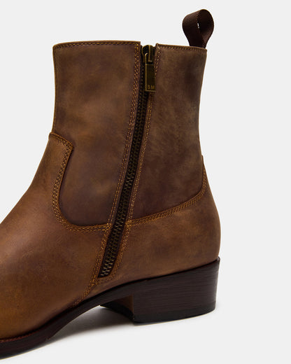 HENDRIK Tan Leather Men's Ankle Boot | Steve Madden