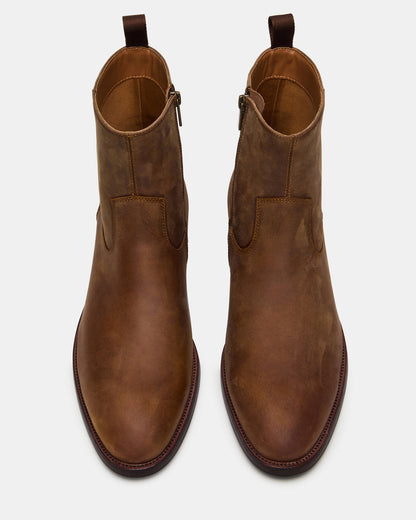 HENDRIK Tan Leather Men's Ankle Boot | Steve Madden
