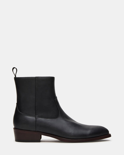 HENDRIK Black Leather Men's Ankle Boot | Steve Madden