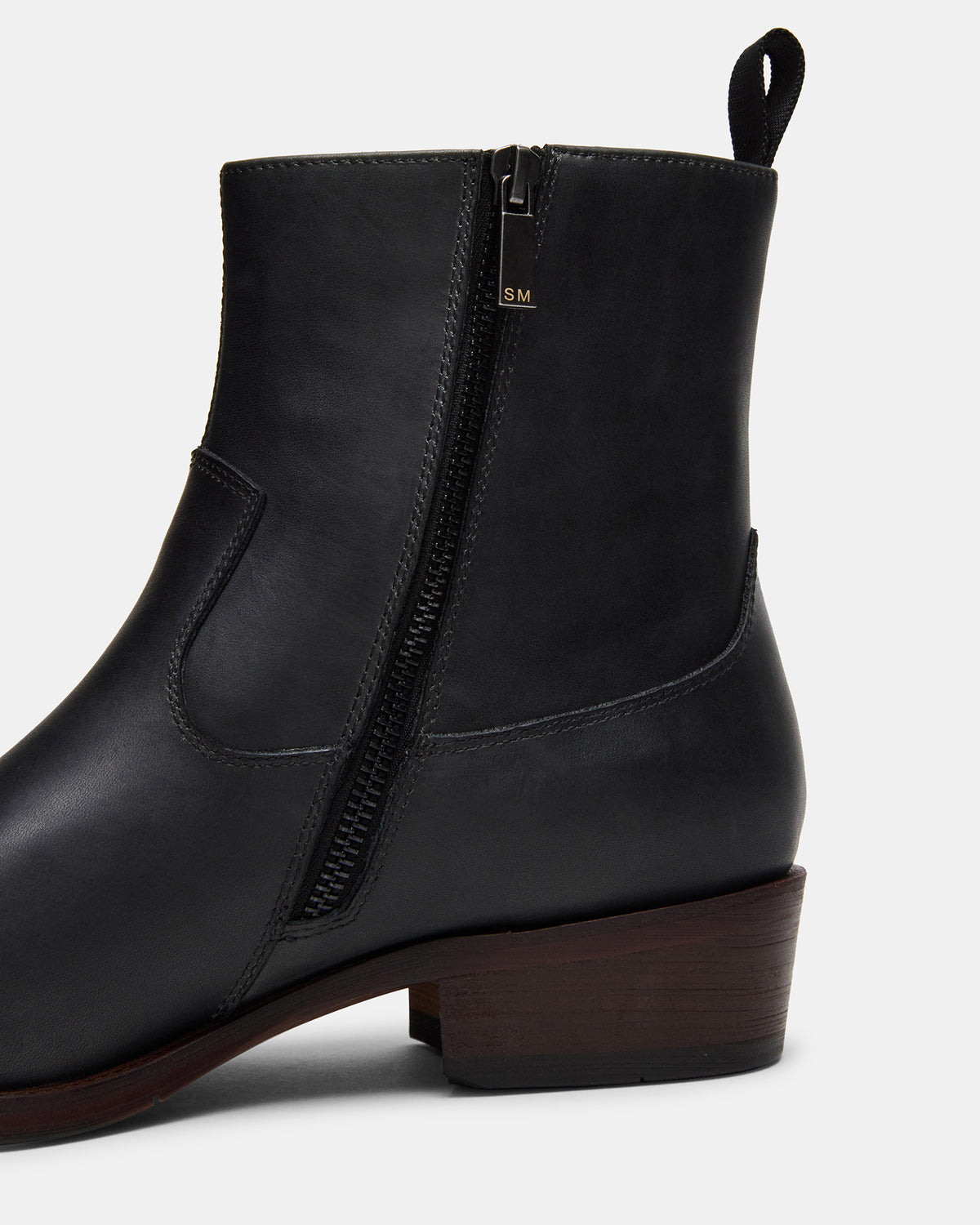 HENDRIK Black Leather Men's Ankle Boot | Steve Madden