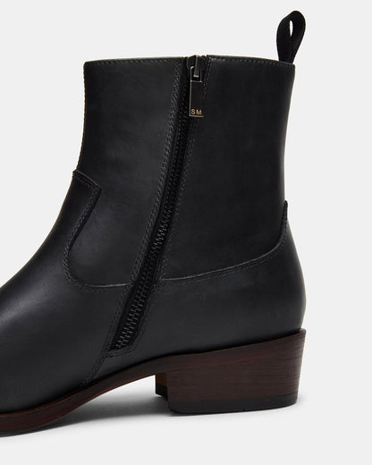 HENDRIK Black Leather Men's Ankle Boot | Steve Madden