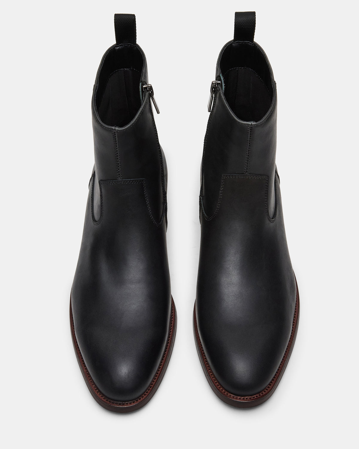 HENDRIK Black Leather Men's Ankle Boot | Steve Madden