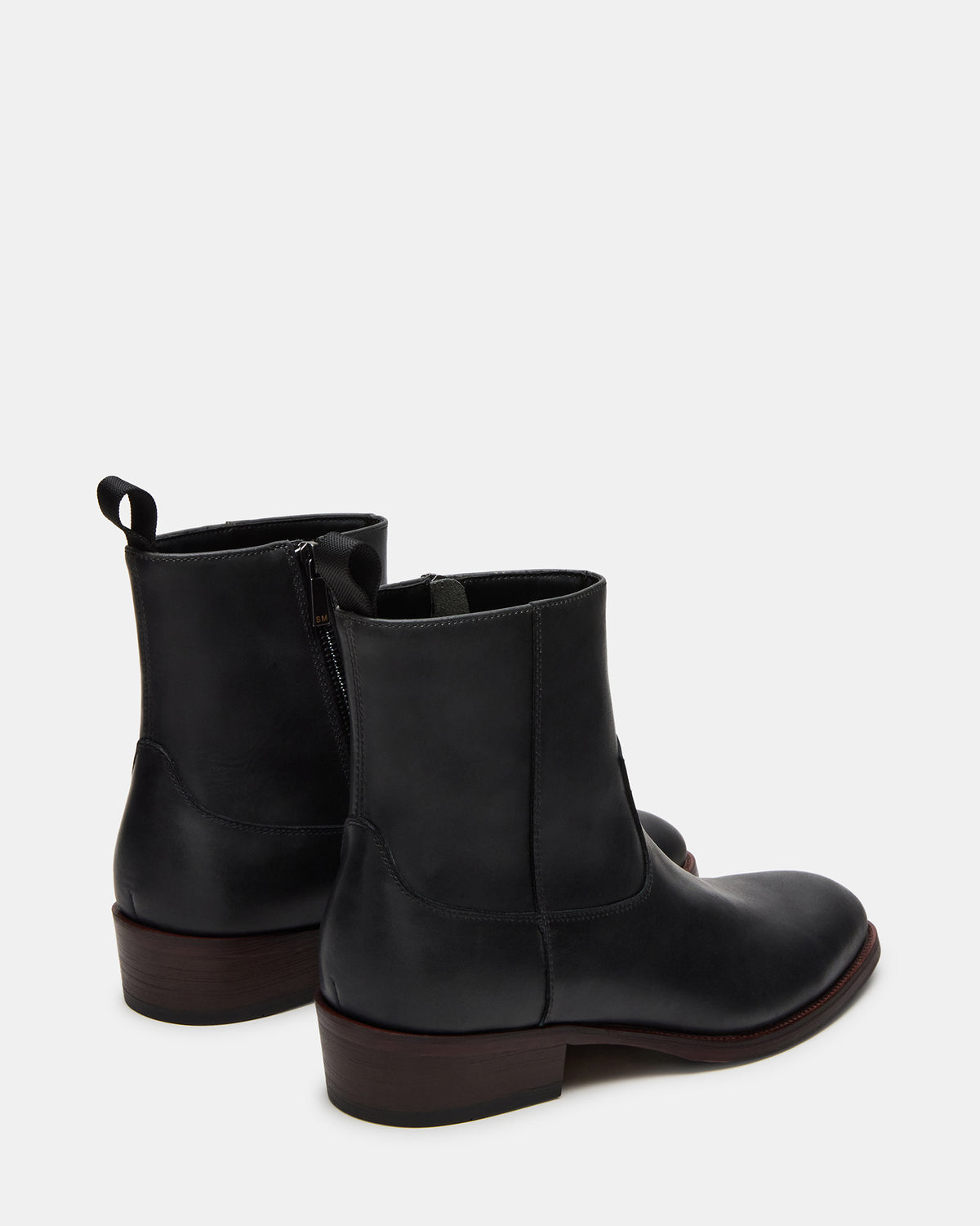 HENDRIK Black Leather Men's Ankle Boot | Steve Madden