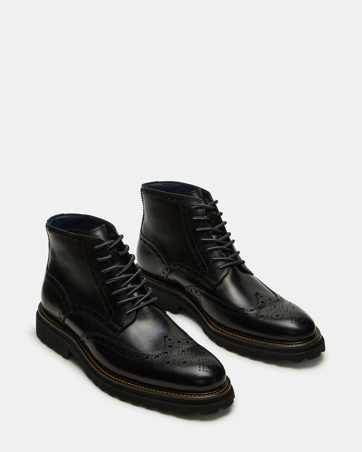 KODA Black Leather Lace-Up Men's Ankle Boot | Steve Madden