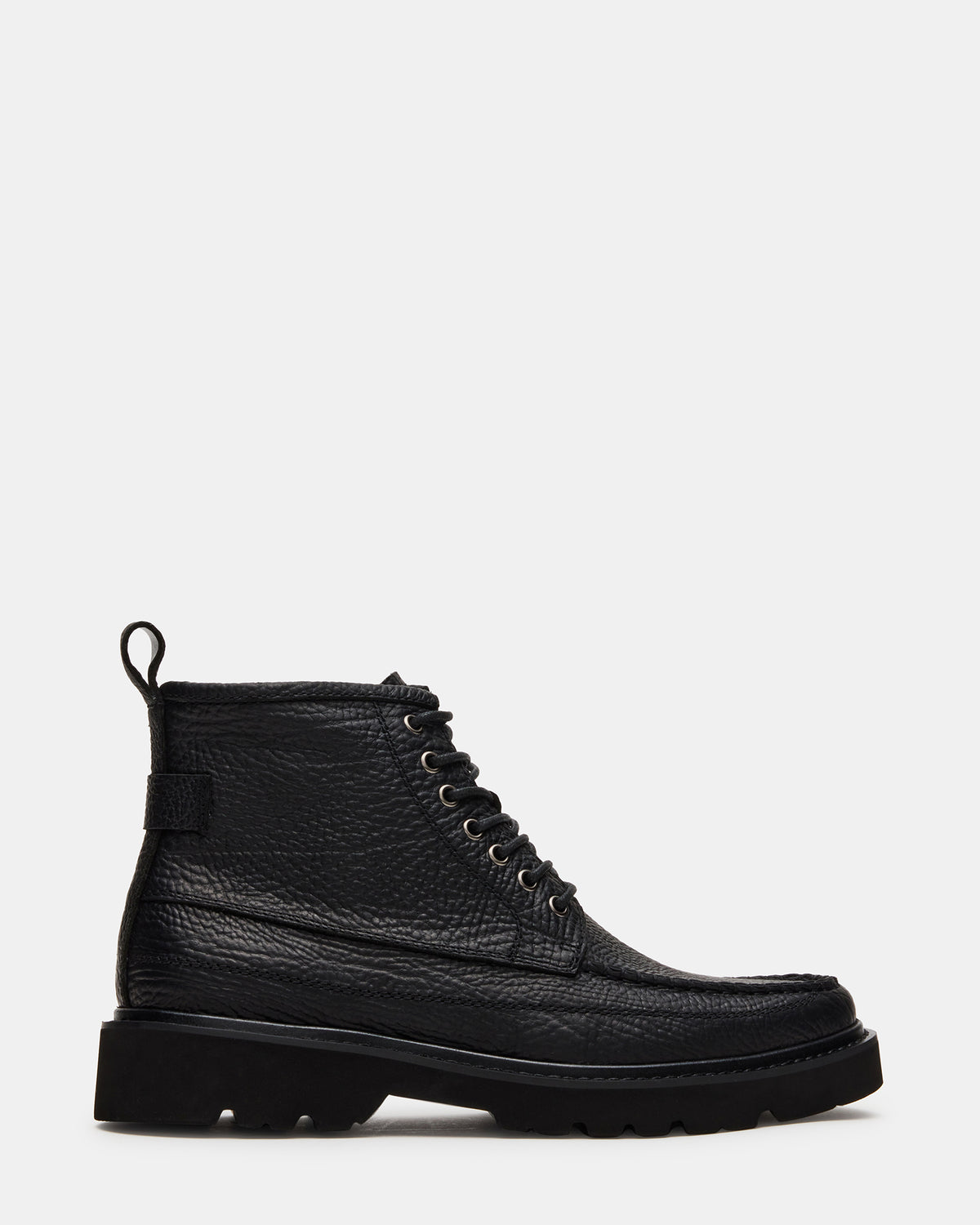 DAEL Black Leather Lace-Up Men's Ankle Boot | Steve Madden