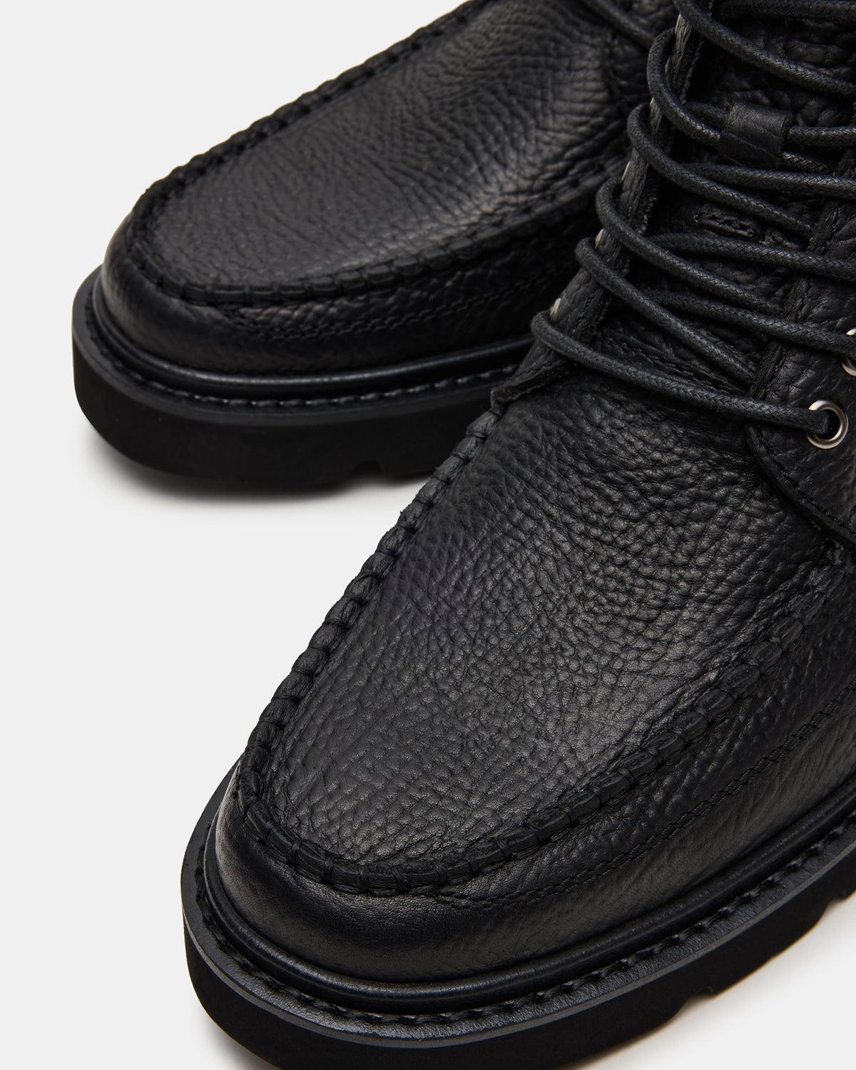 DAEL Black Leather Lace-Up Men's Ankle Boot | Steve Madden