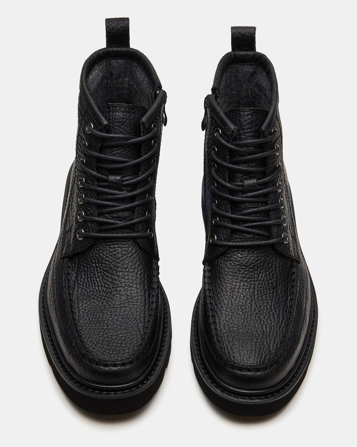 DAEL Black Leather Lace-Up Men's Ankle Boot | Steve Madden