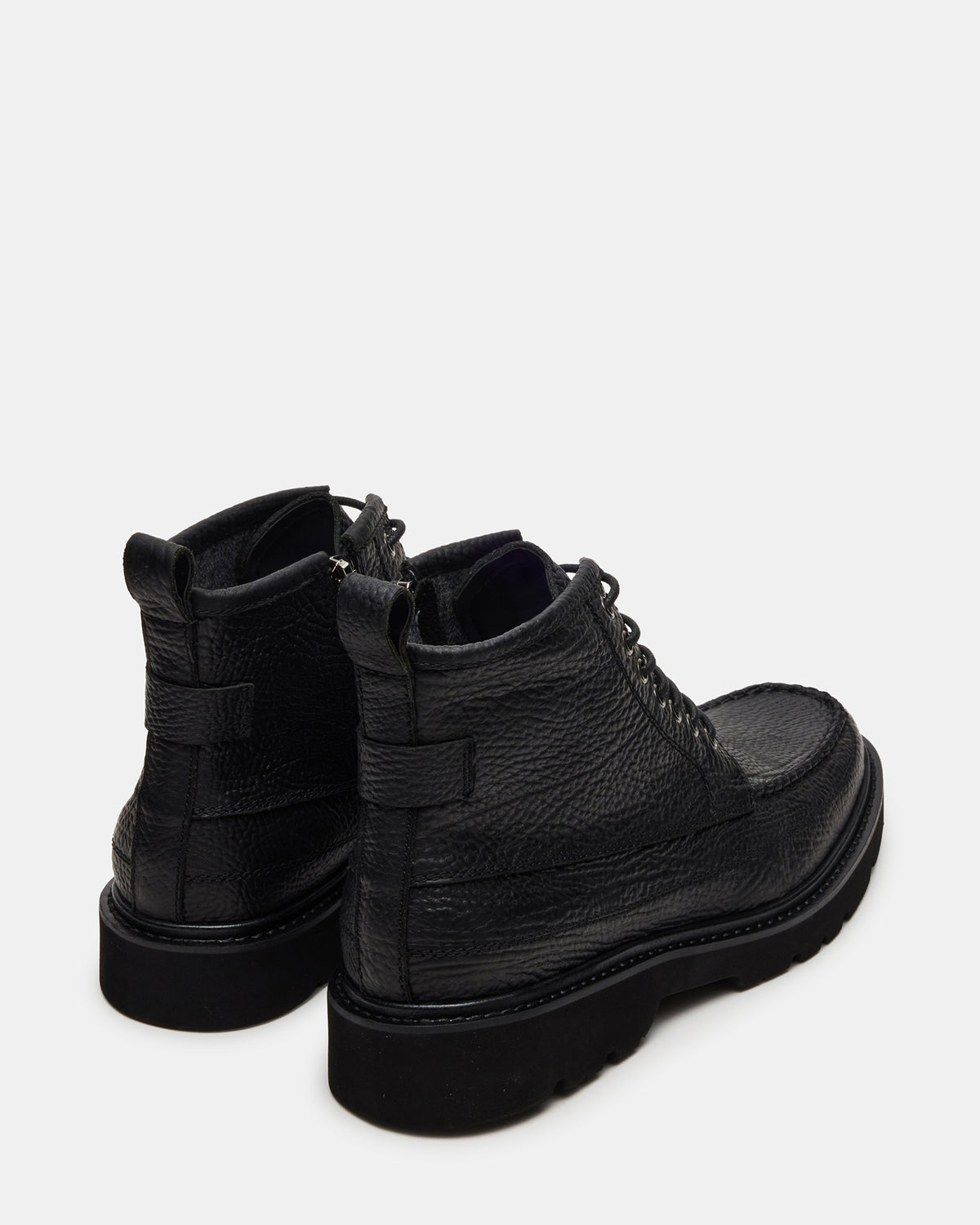 DAEL Black Leather Lace-Up Men's Ankle Boot | Steve Madden
