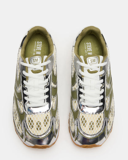 XYLO Green Low-Top Lace-Up Men's Sneakers | Steve Madden