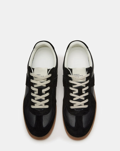 DIXON Black Leather Low-Top Panel Men's Sneaker | Steve Madden