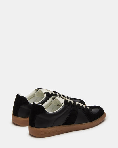 DIXON Black Leather Low-Top Panel Men's Sneaker | Steve Madden