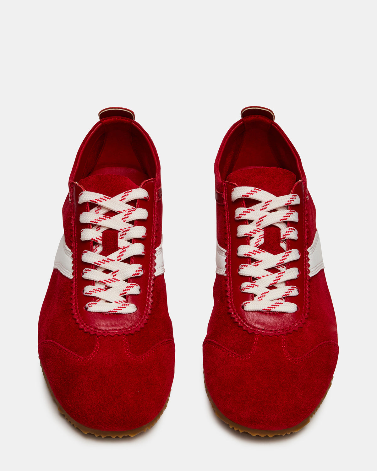 JUNA Red Low-Top Lace-Up Stripe Men's Sneaker | Steve Madden