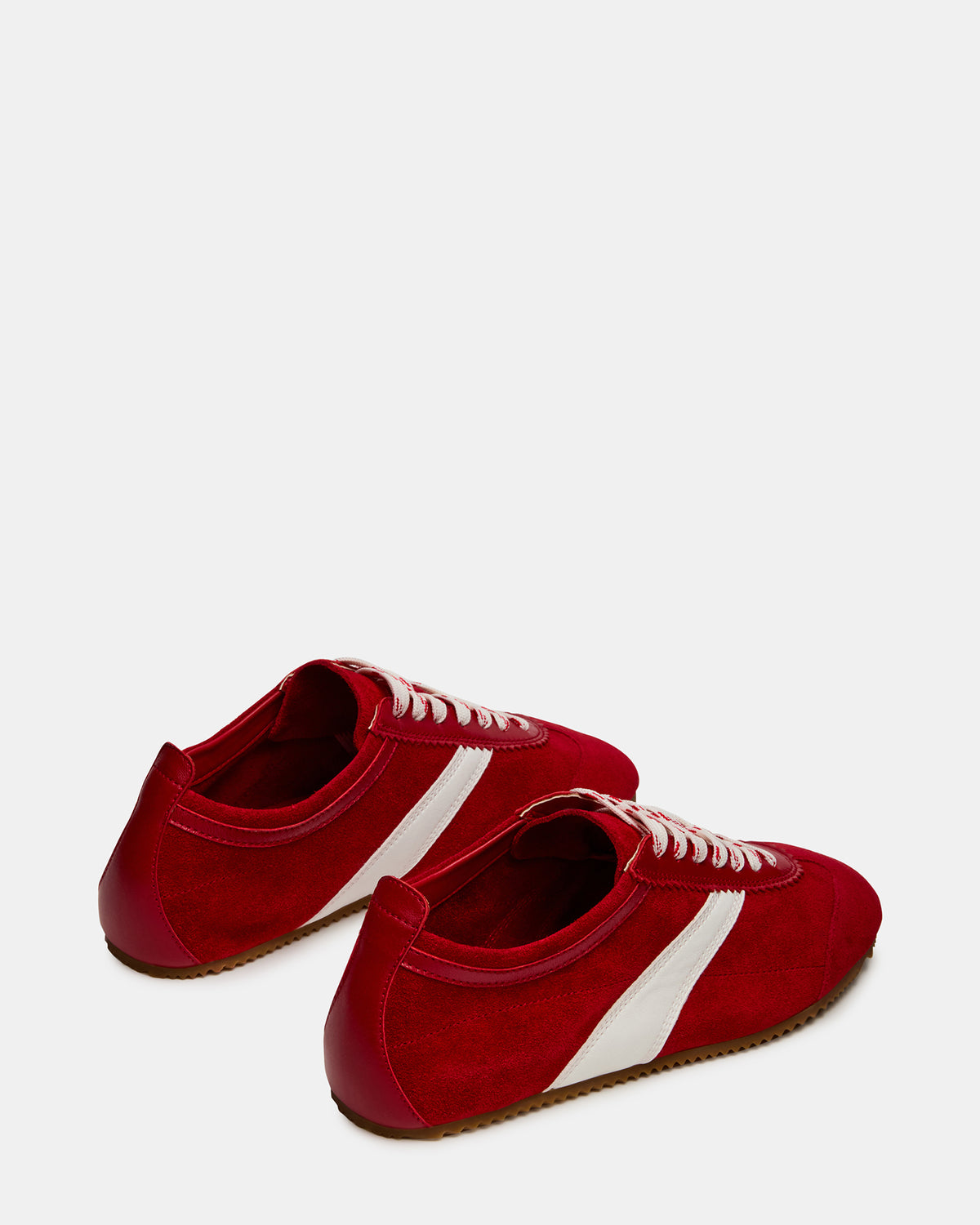 JUNA Red Low-Top Lace-Up Stripe Men's Sneaker | Steve Madden
