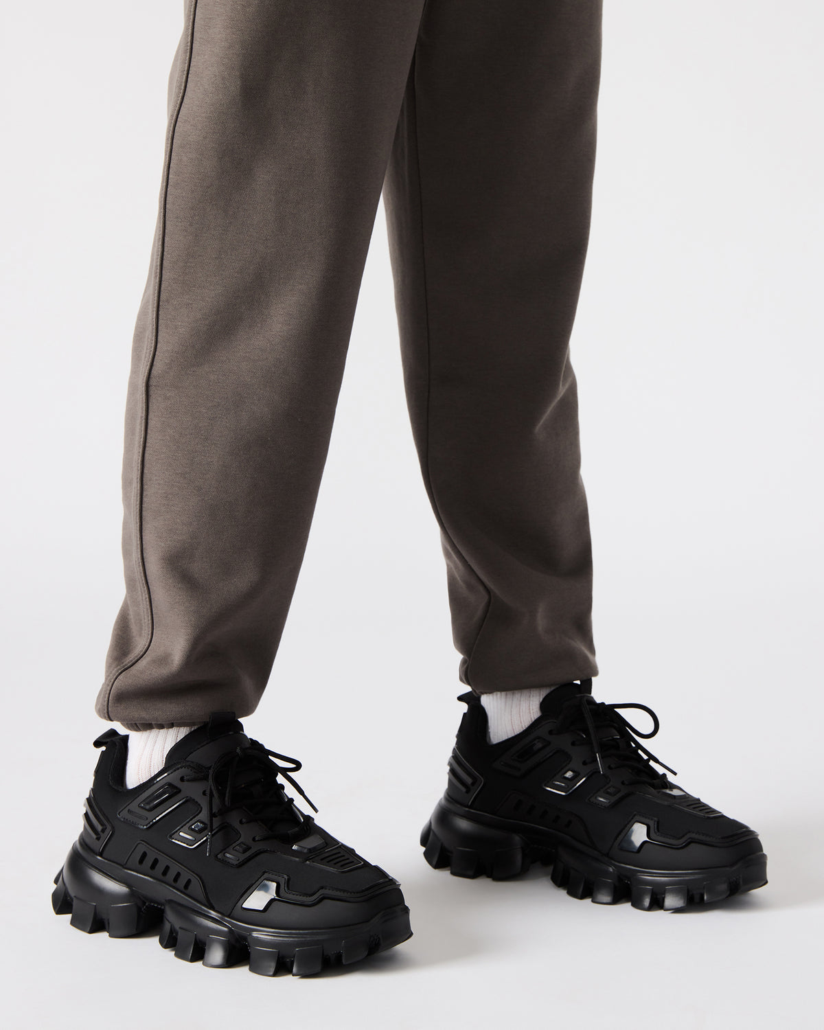 PONCE Black Men's Chunky Sole Lace Up Sneaker | Steve Madden