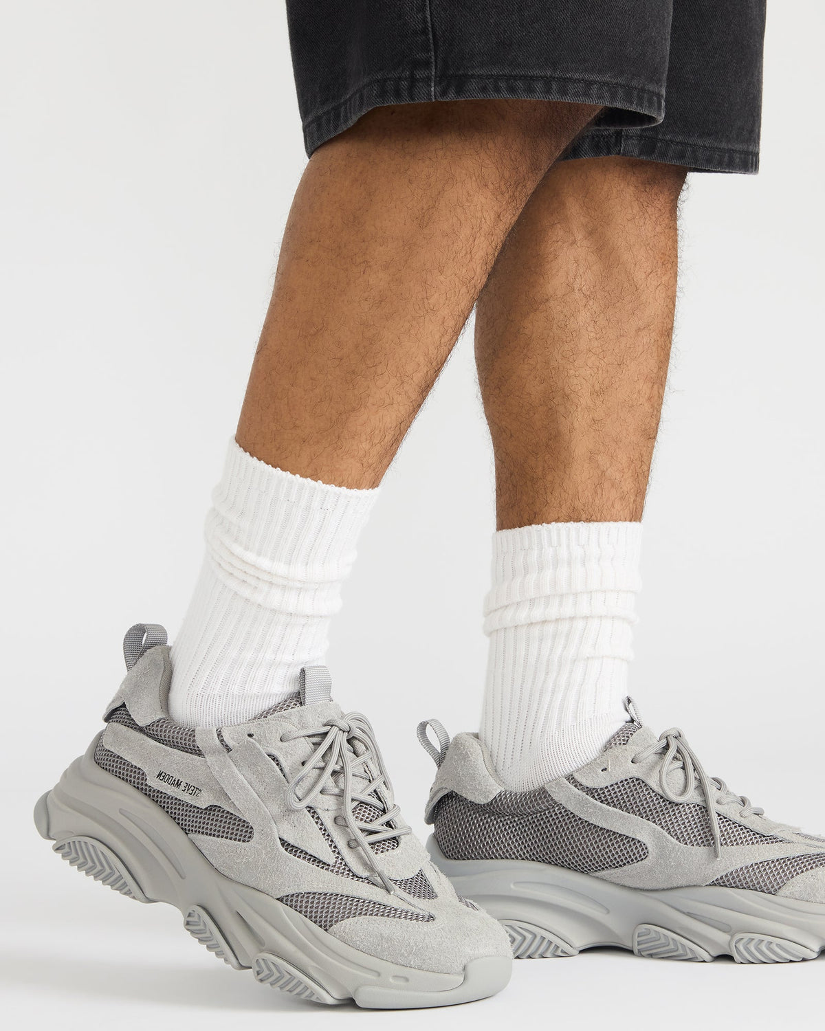 POSSESS Grey Suede Low-Top Lace-Up Men's Sneaker | Steve Madden