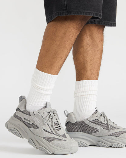 POSSESS Grey Suede Low-Top Lace-Up Men's Sneaker | Steve Madden