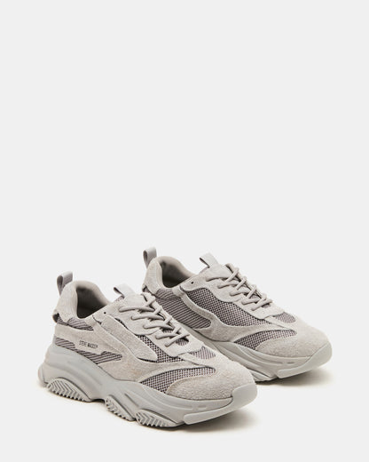 POSSESS Grey Suede Low-Top Lace-Up Men's Sneaker | Steve Madden