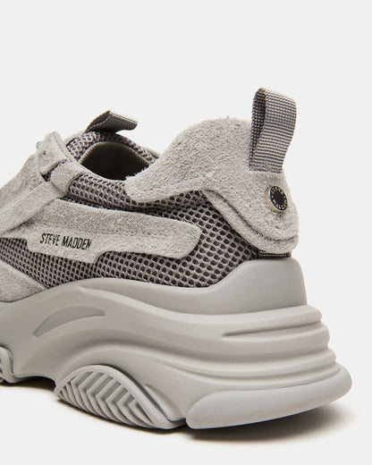 POSSESS Grey Suede Low-Top Lace-Up Men's Sneaker | Steve Madden