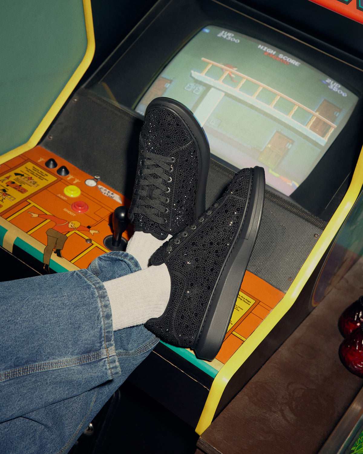 ICEBOX Rhinestone Men's Low-Top Lace-Up Sneaker | Steve Madden