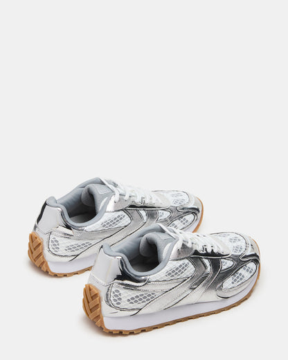 XYLO Silver Low-Top Lace-Up Men's Sneakers | Steve Madden
