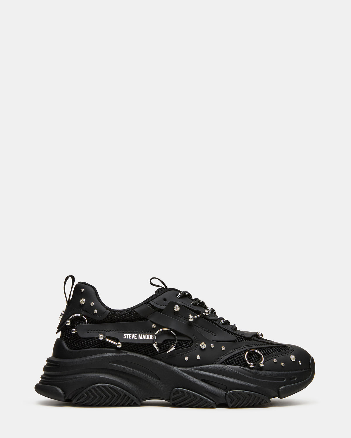 PIERCED Black Low-Top Lace-Up Men's Sneaker | Steve Madden